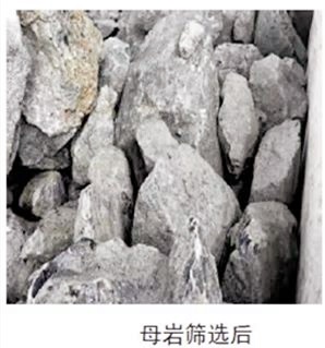 母岩筛选后